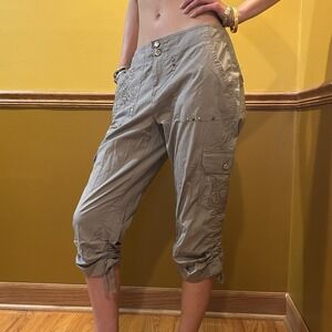 INC International Concepts beige Capri Pants Shorts w/ Dazzles And Gold Size 12p